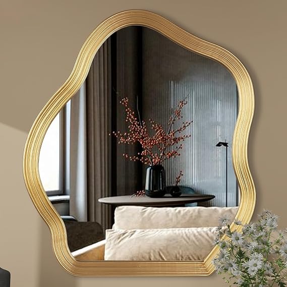 Antique Gold Abstract Wall Mirror