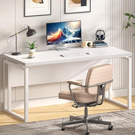 Modern Computer Desk with Back Panel – 53"