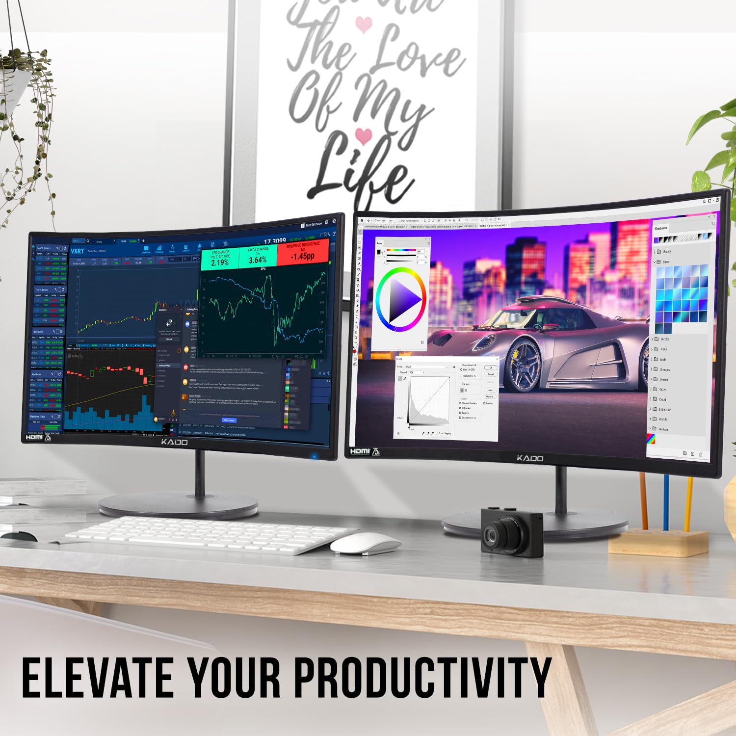 Dual 24" Curved Monitor Set