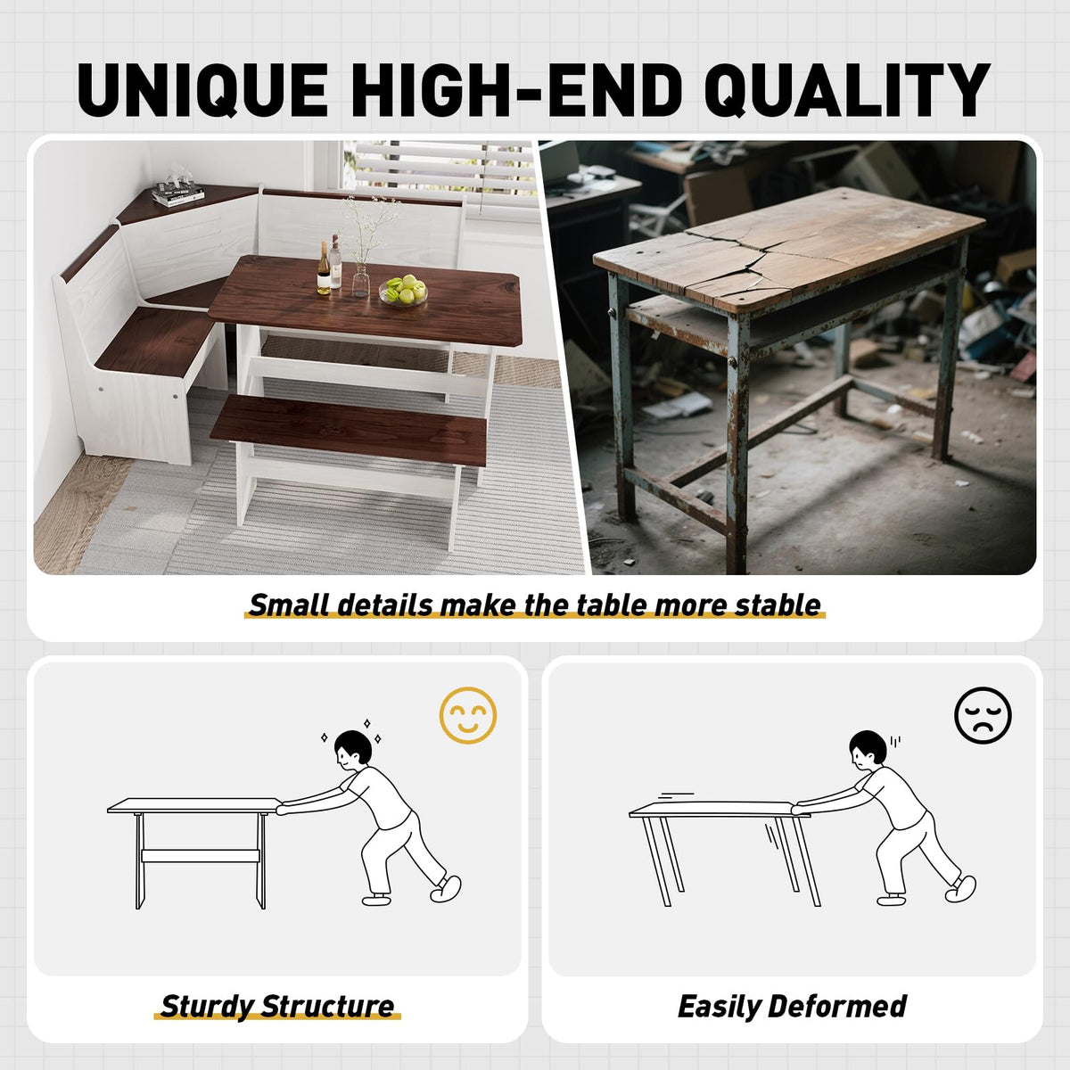 Corner Breakfast Nook Dining Set