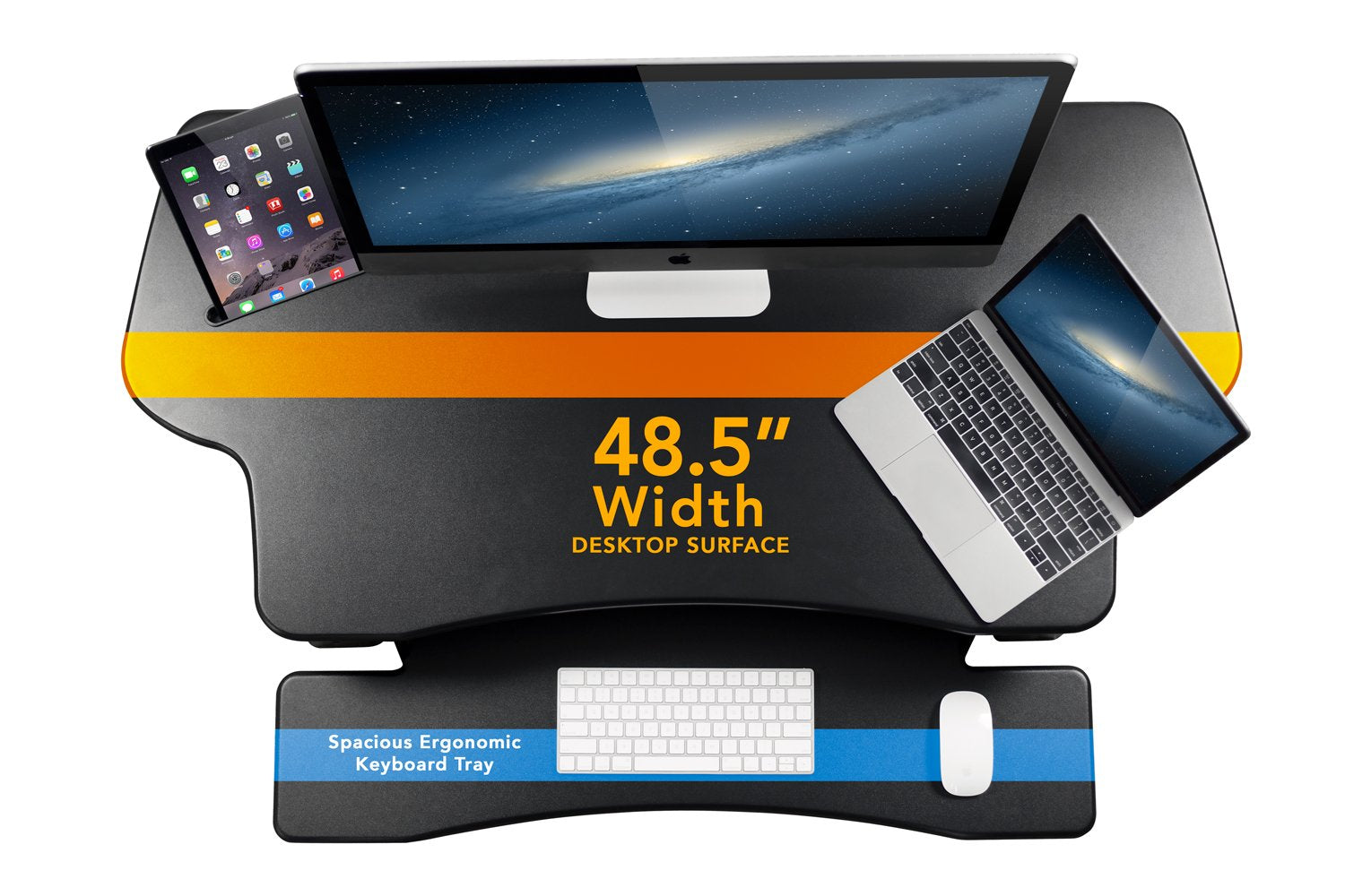 Electric Standing Desk Converter – Dual Monitor, 48.5"