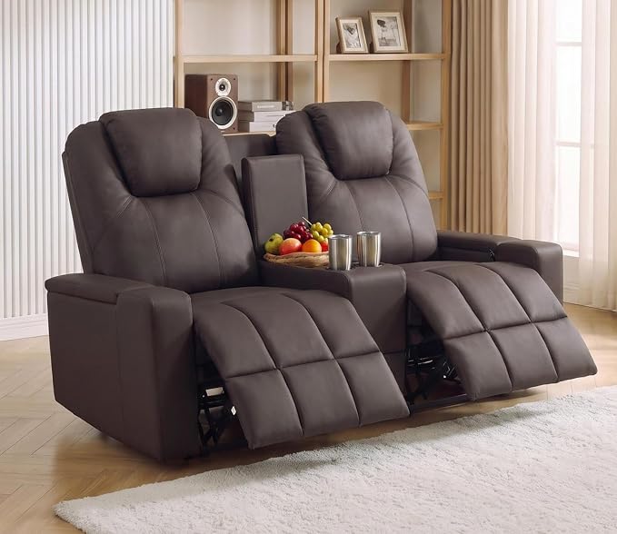 Manual Reclining Loveseat with Console