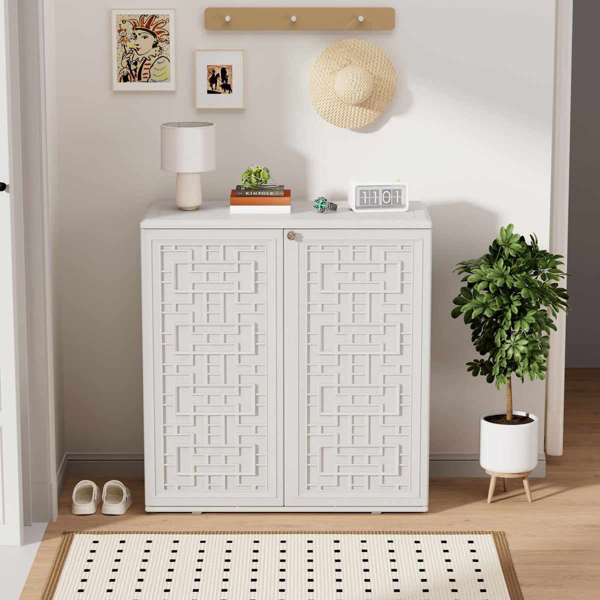 White Outdoor Storage Cabinet