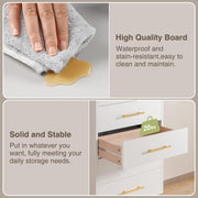 Aiho 5 Drawer Dresser, Tall Dresser with Metal Handles, Wood Storage Organizer for Bedroom, Hallway, or Entryway, White