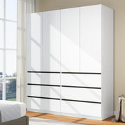 White Wardrobe Closet with Drawers