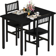 AWQM 3 Piece Dining Table, Small Kitchen Table Set for 2 with Chairs(Black)