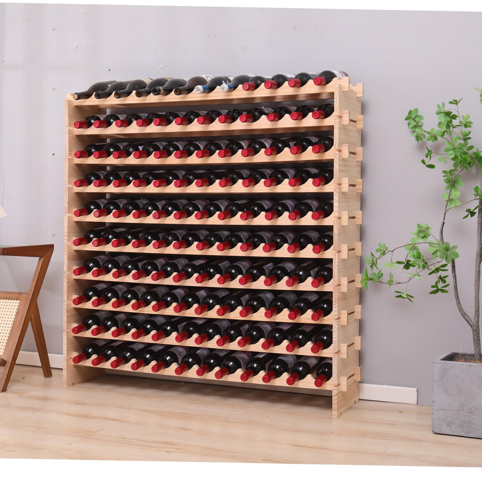 Wood Stackable Modular Wine Rack