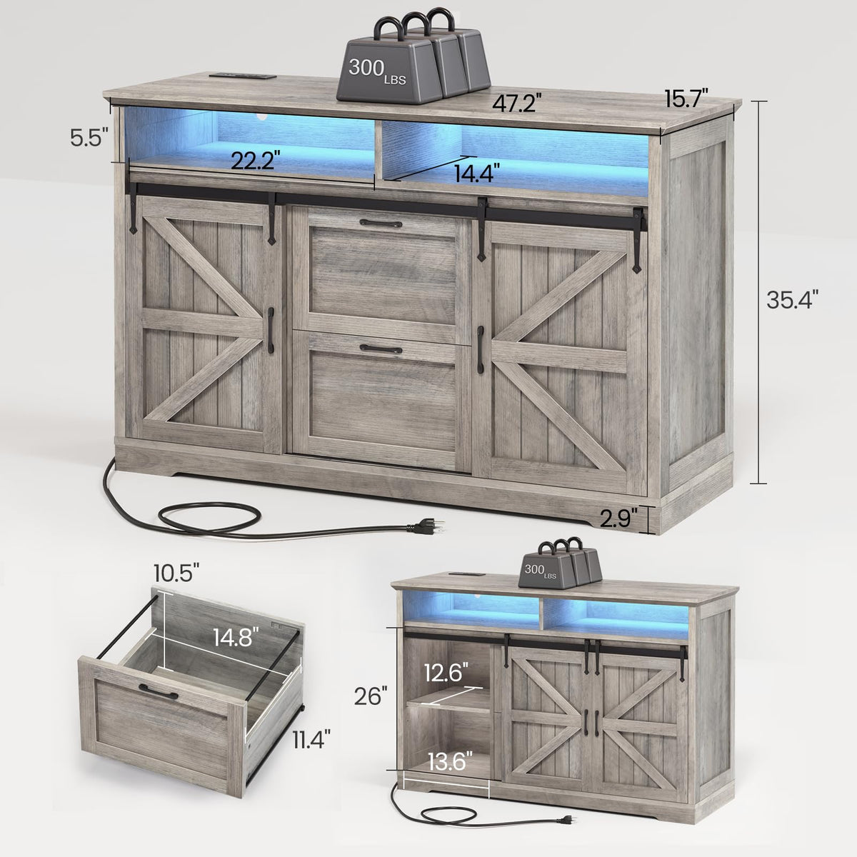 Farmhouse 2-Drawer File Cabinet