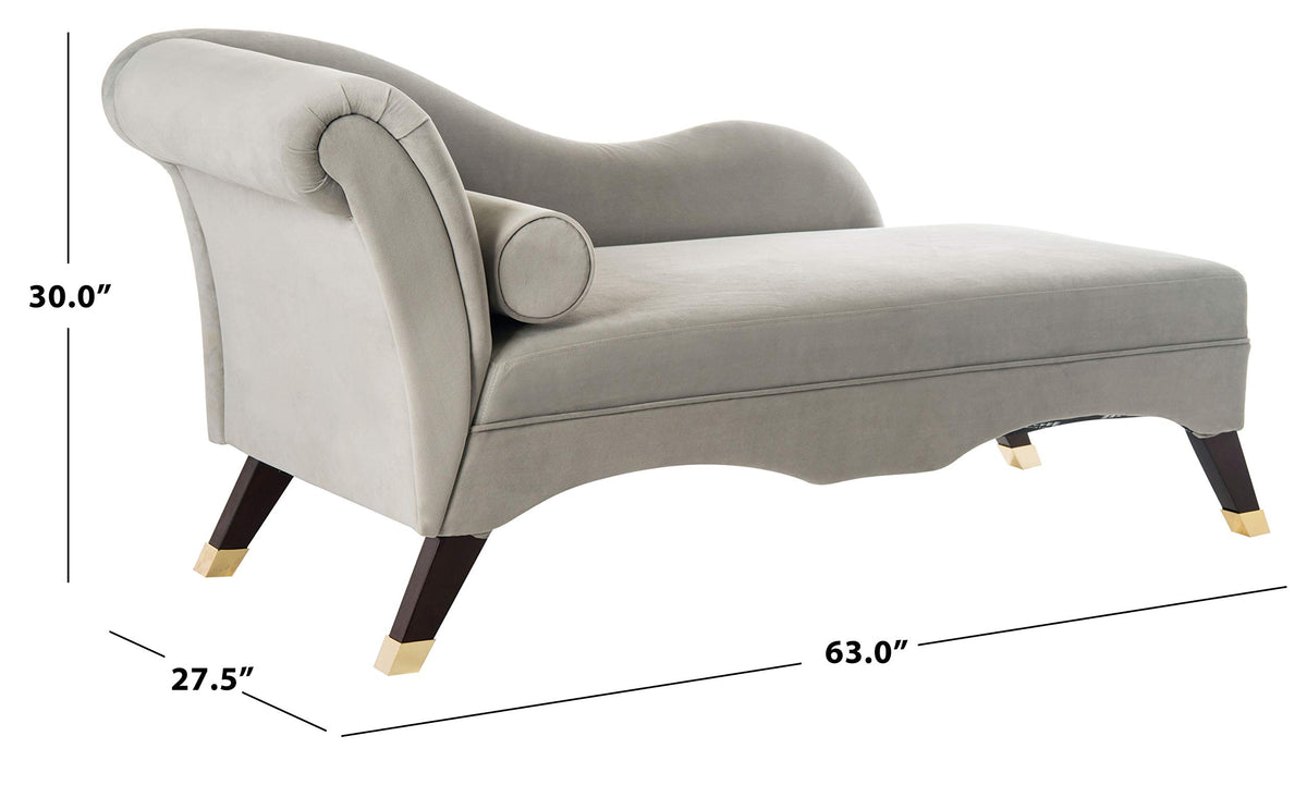 Grey Velvet Chaise Lounge