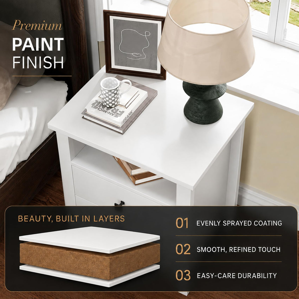 Farmhouse Nightstand Set of 2