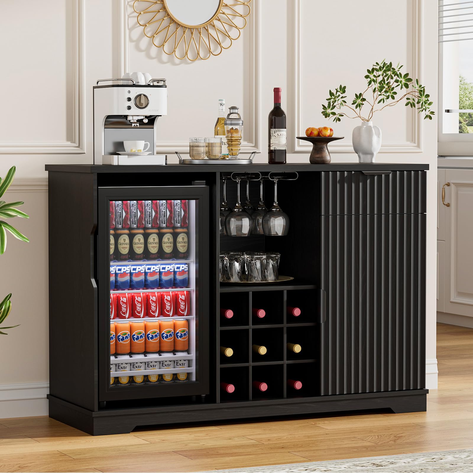 Coffee Bar Cabinet with Fridge