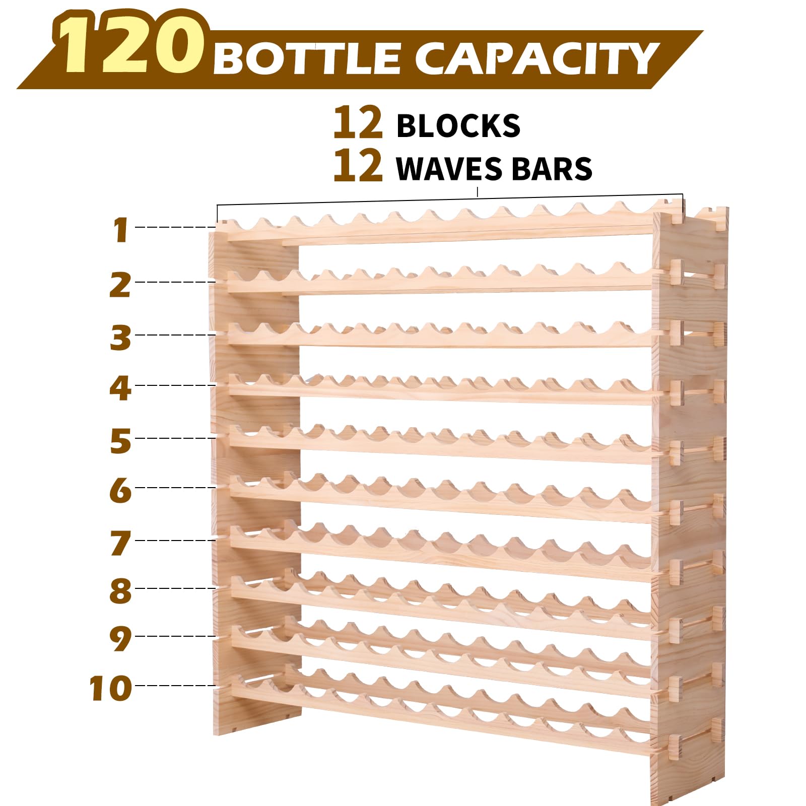 Wood Stackable Modular Wine Rack