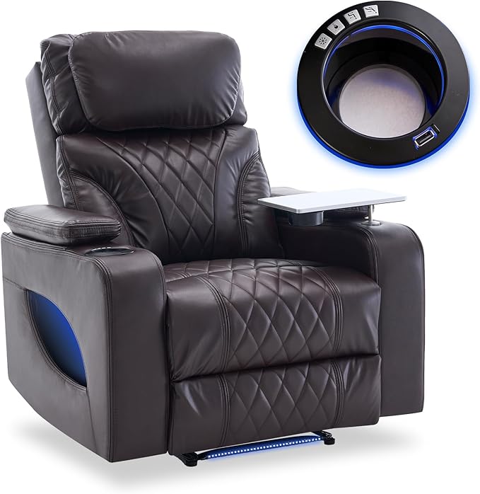 Power Recliner Chair with Massage, Heat & Cooling Cup Holder