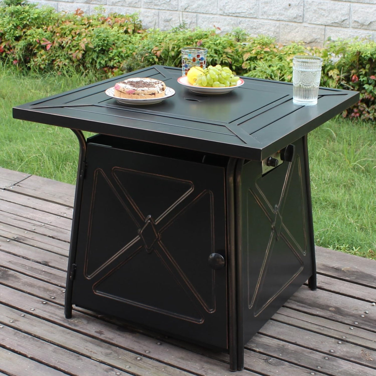 OutVue 28 inch Propane Fire Pit Table,50000 BTU Gas Fire Pit