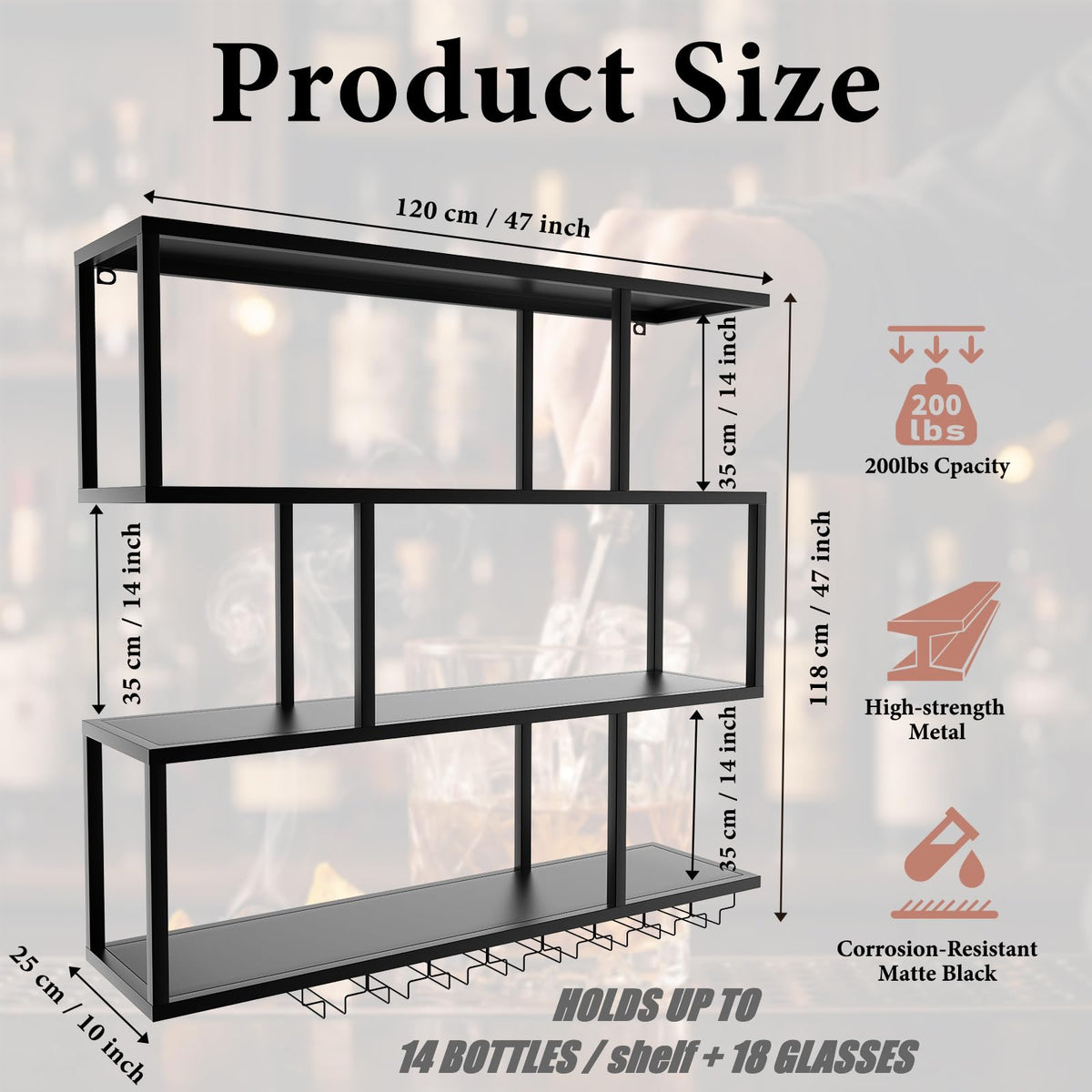 LED Wall-Mounted Wine Rack