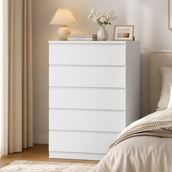Black 6-Drawer Handleless Dresser