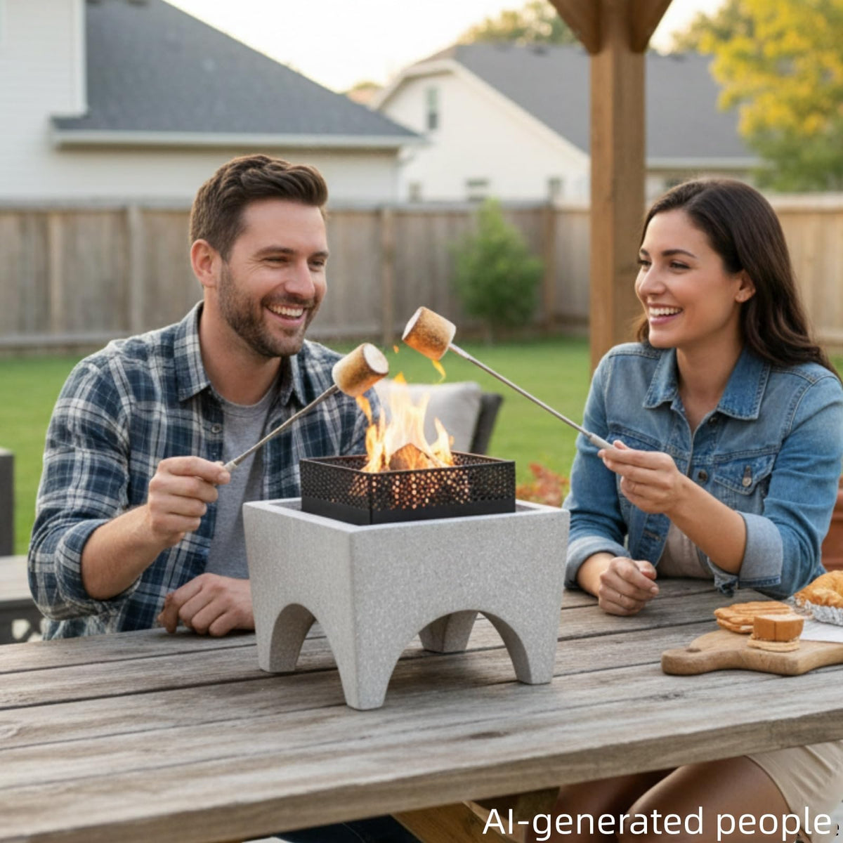 Loomdeen Table Top Firepit Mini Small Safer Burning Wood Pellet Fire Pit