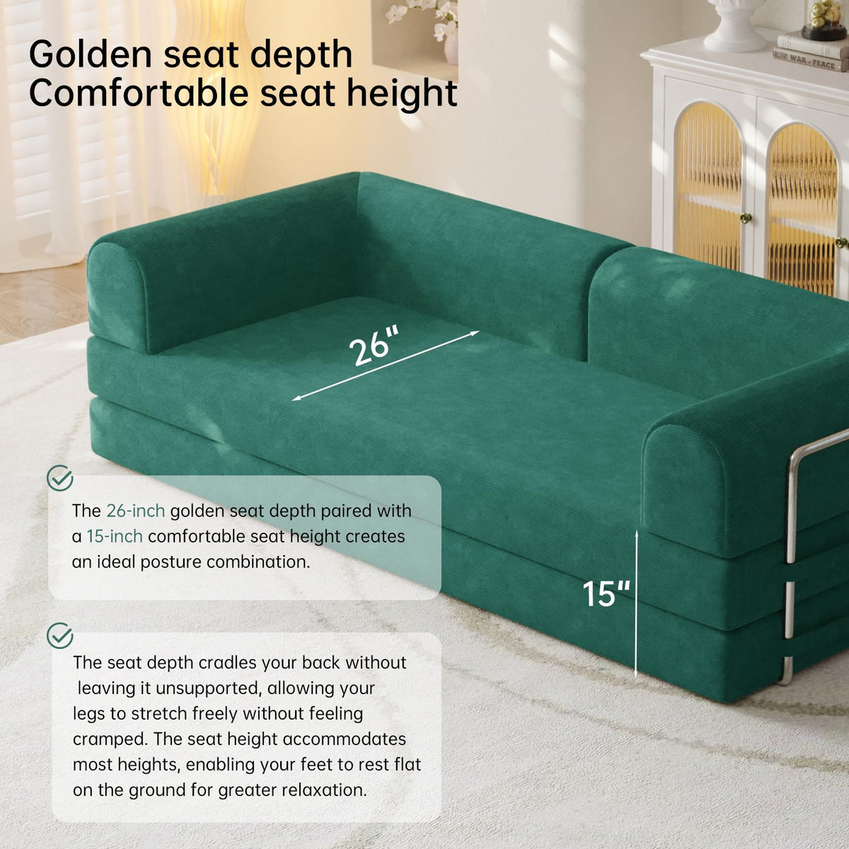 Corduroy Modular Sleeper Sofa