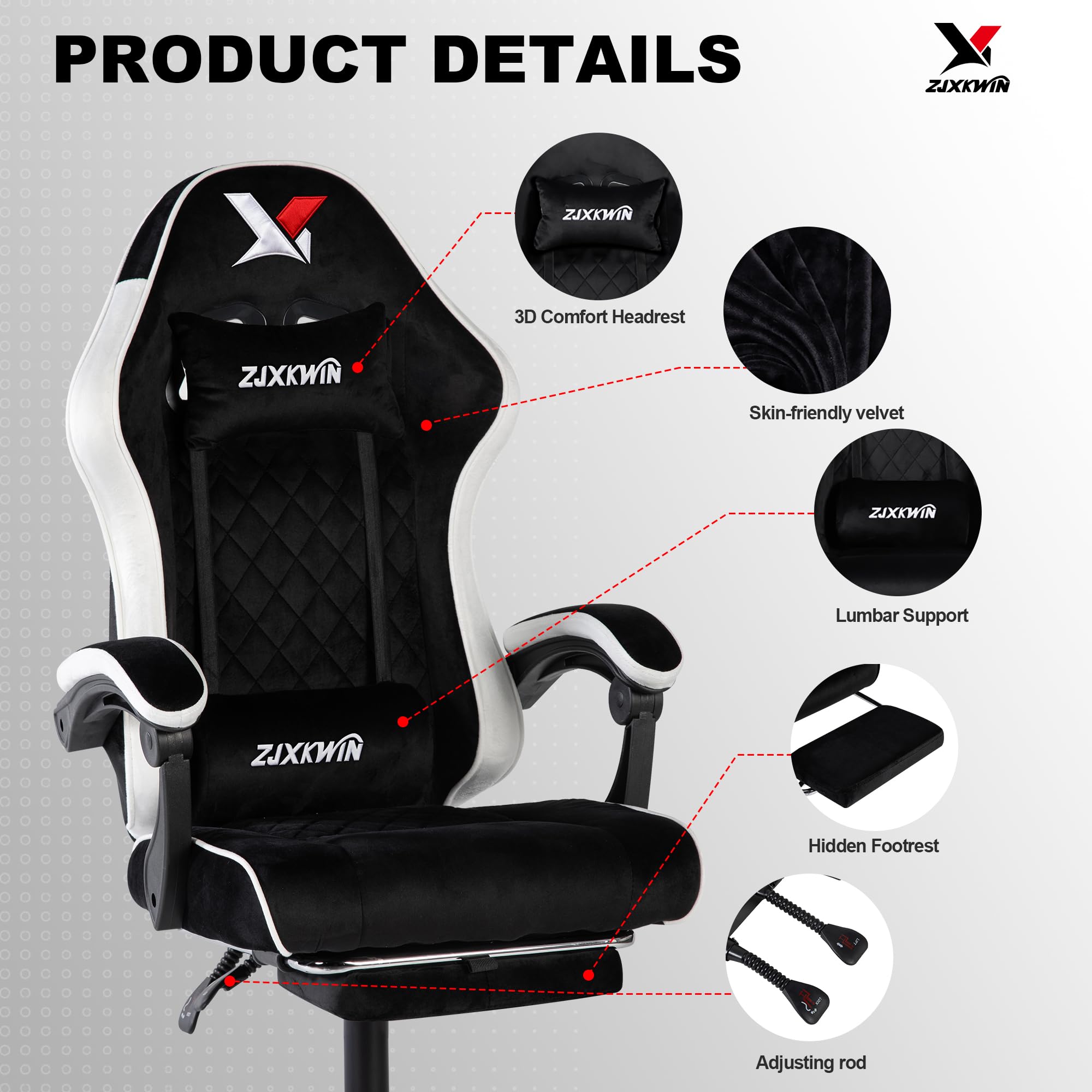 Ergonomic High-Back Gaming Chair with Footrest & Lumbar Support