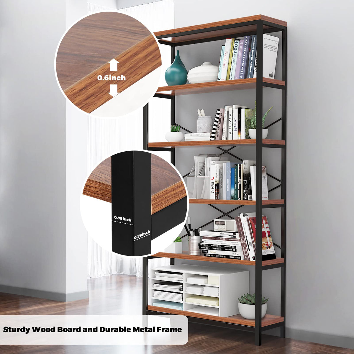 Rustic Industrial Bookshelf