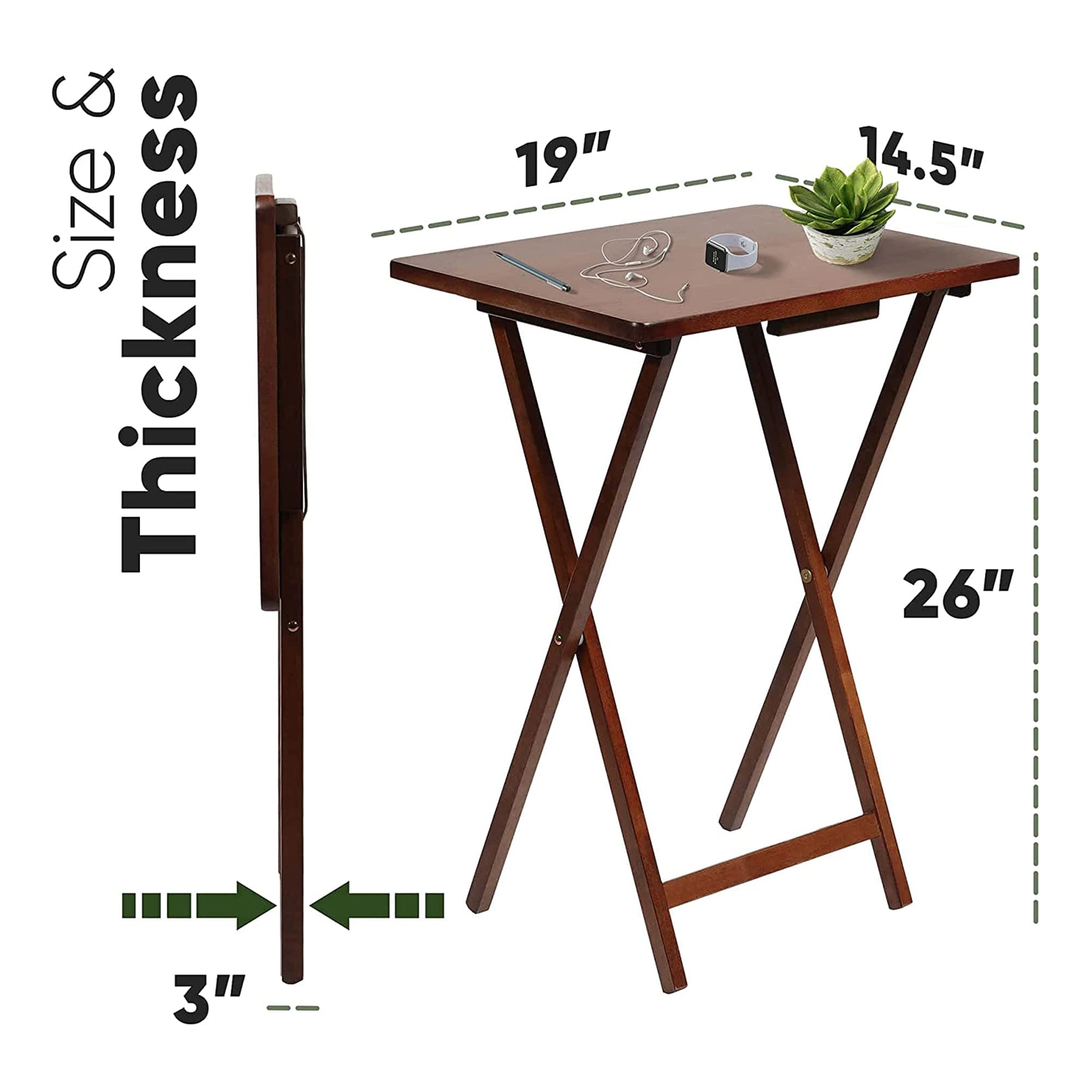 5-Piece Folding TV Tray Table Set with Storage Stand
