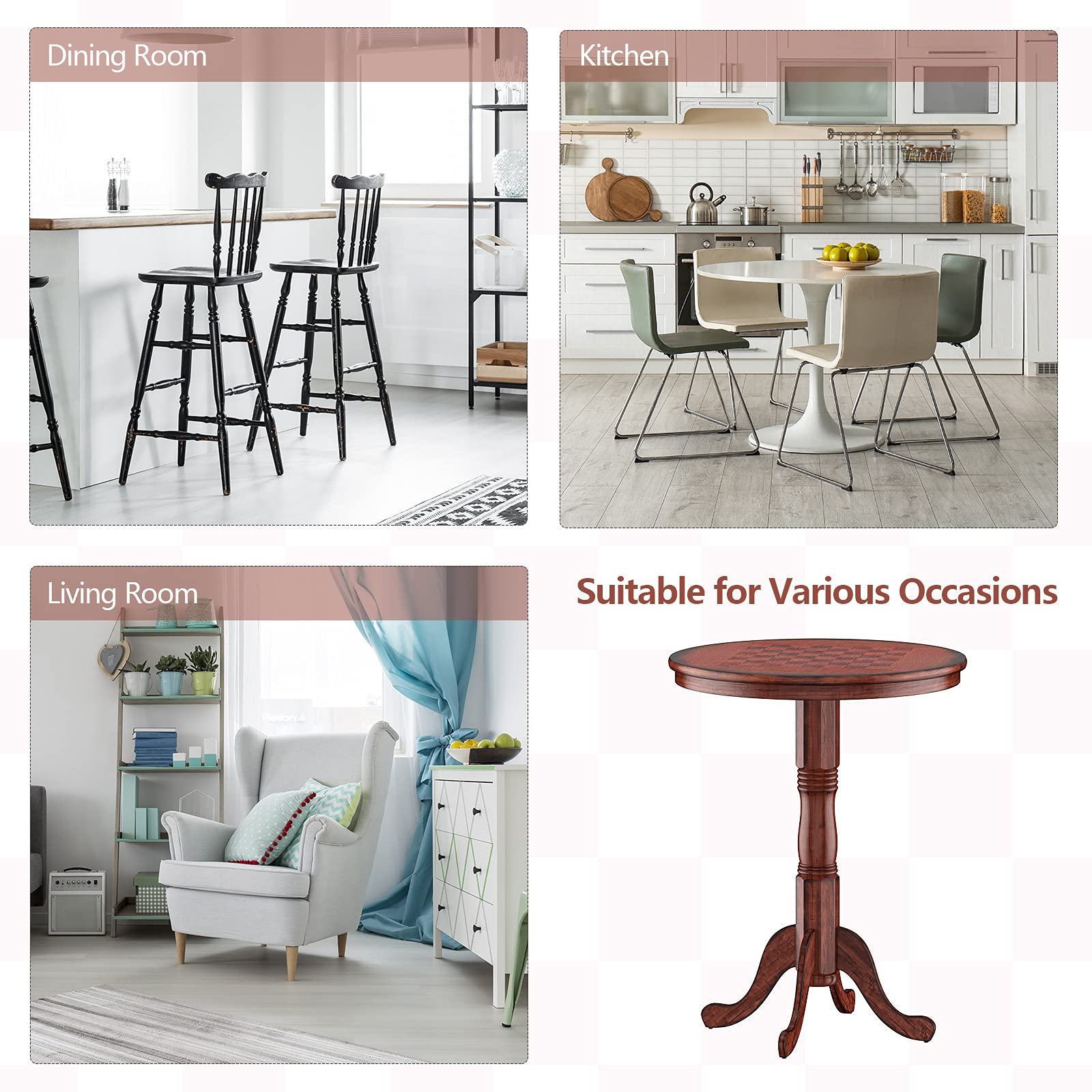 Round Bar Table & Swivel Stool Set