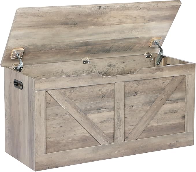 Storage Bench with Safety Hinges