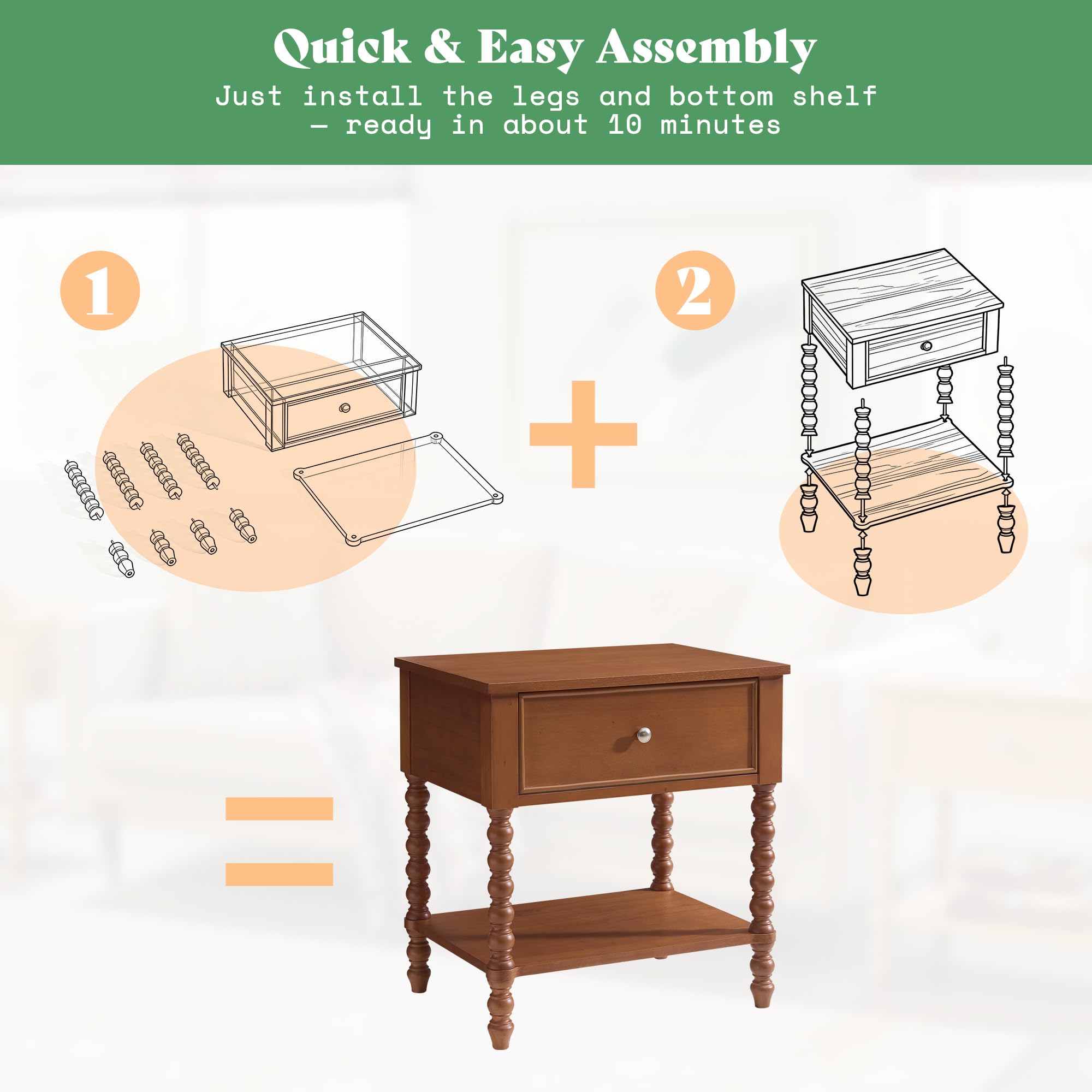 AMERLIFE 3-Piece Bedroom Set, California King, Brown
