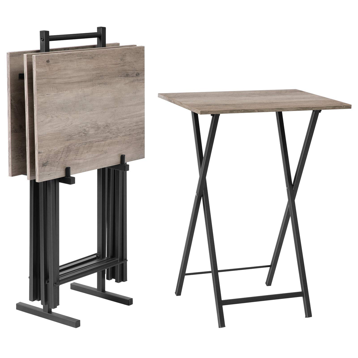 Folding TV Tray Set with Stand