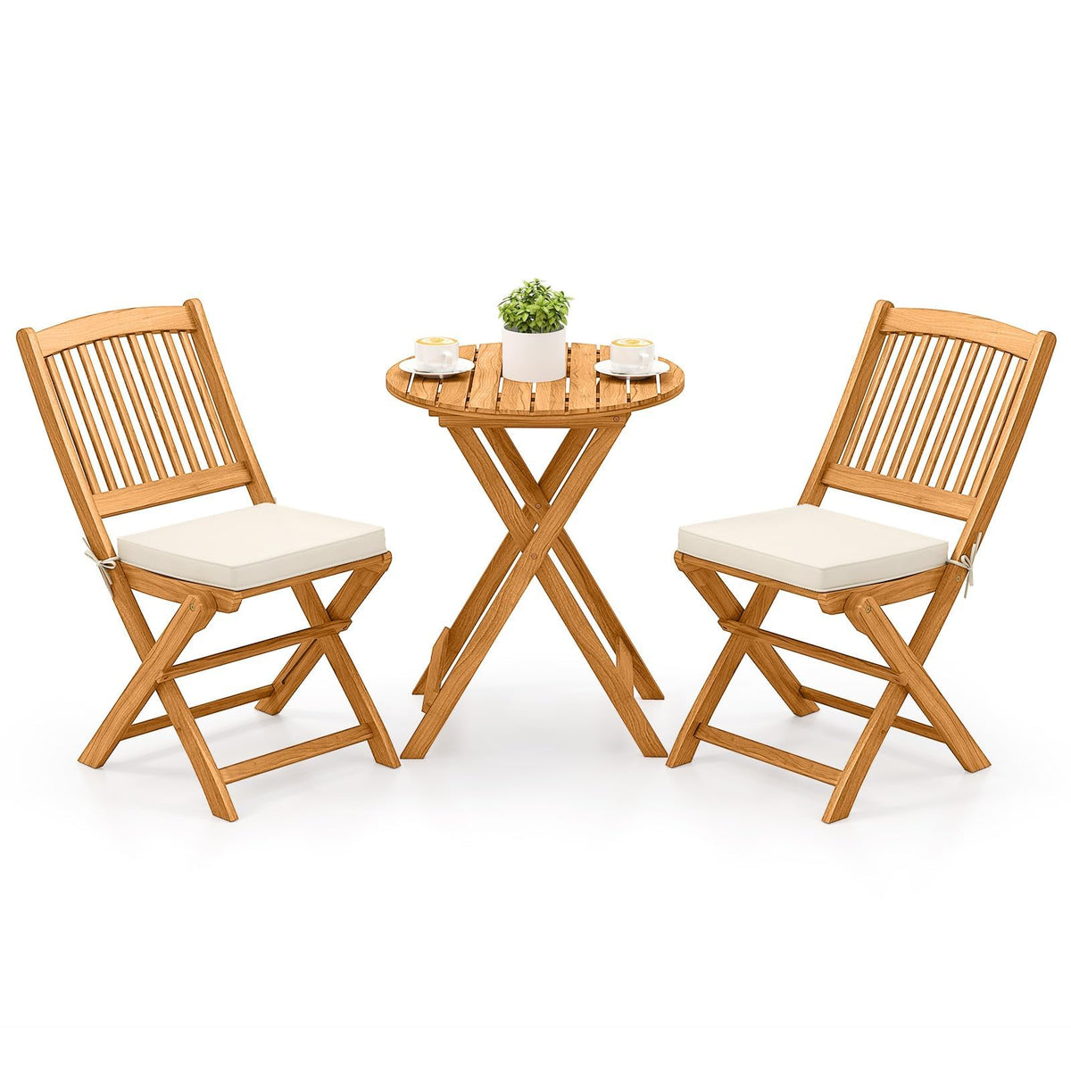 Acacia Wood Folding Bistro Set