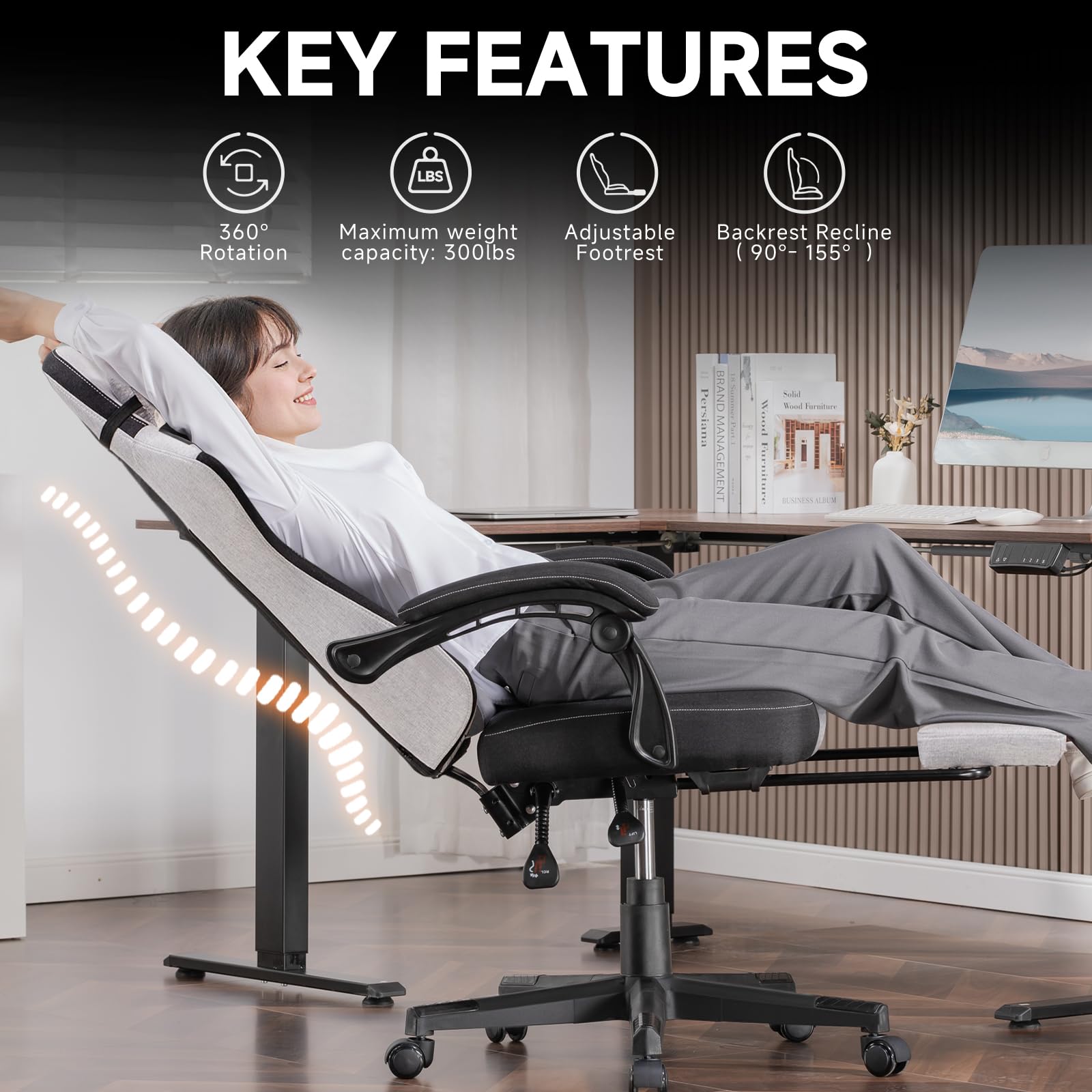 Fabric Gaming & Office Chair with Pocket Spring Cushion