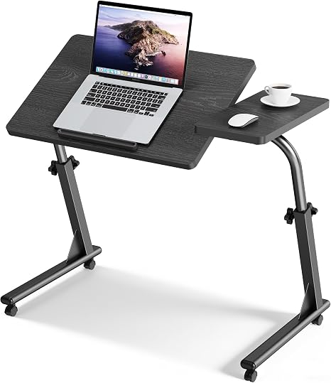 Height Adjustable Folding TV Tray Table with Wheels