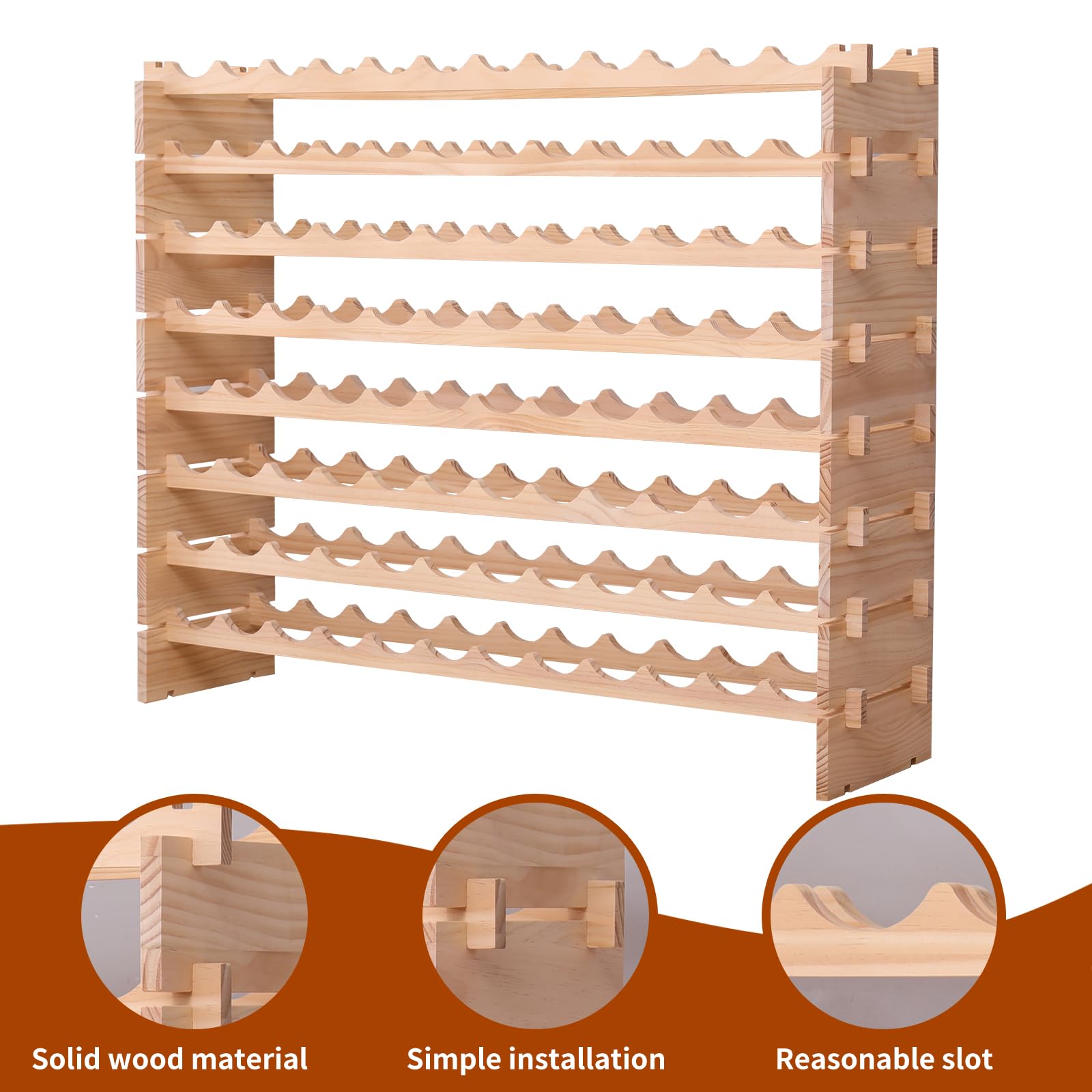Freestanding Wooden Wine Rack – 96 Bottle Capacity
