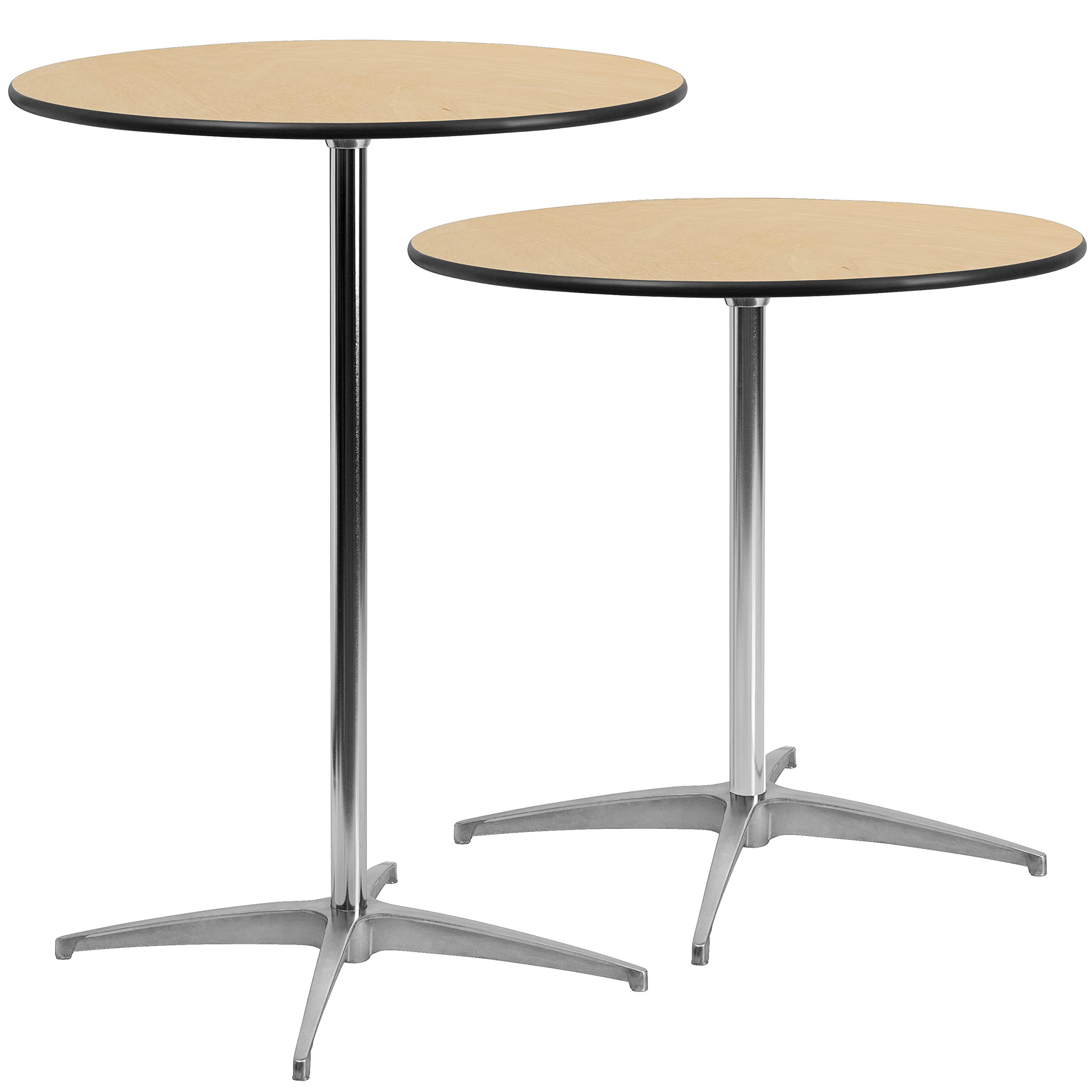 30" Round Adjustable Height Cocktail Table – Natural Birchwood