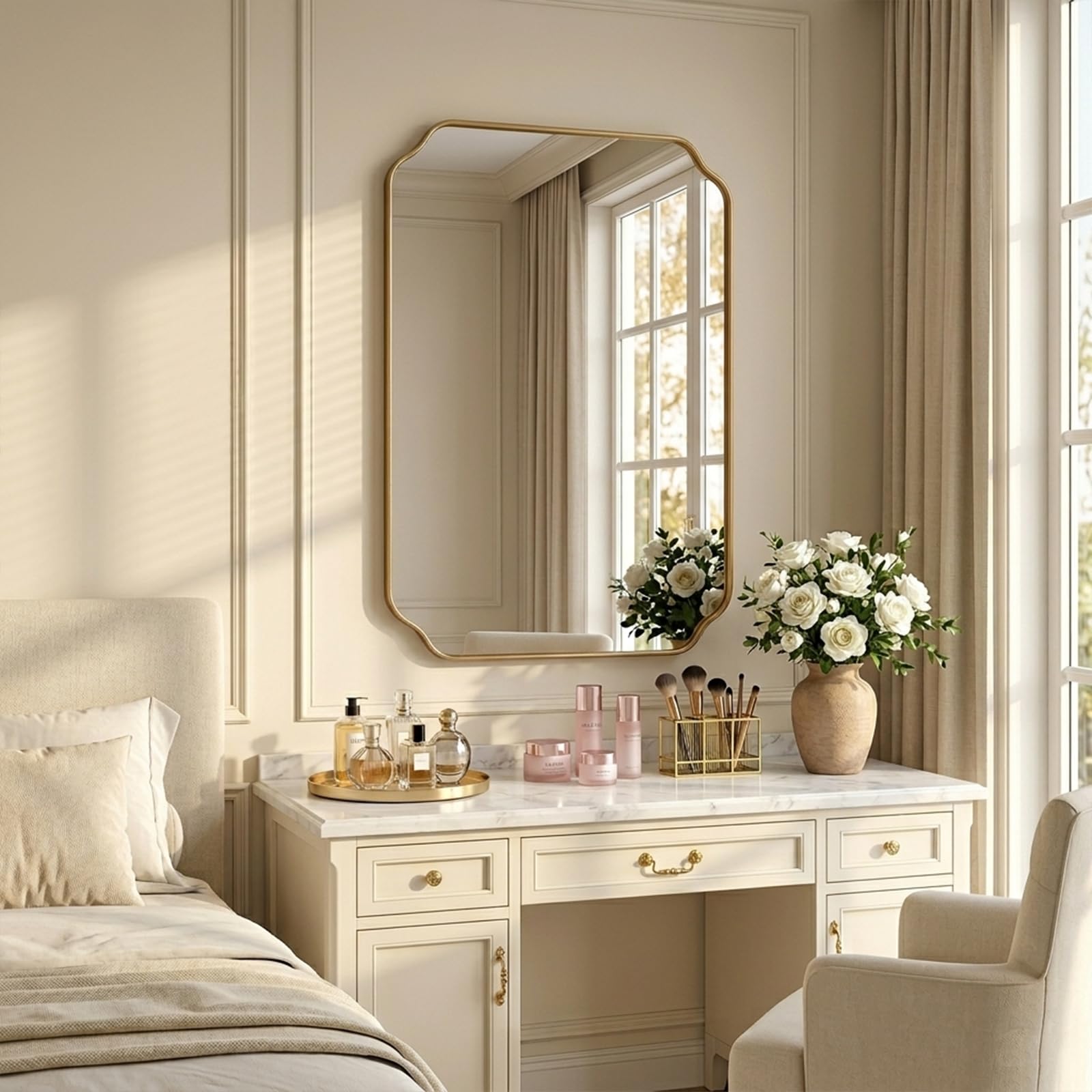 Gold Scalloped Wall Mirror