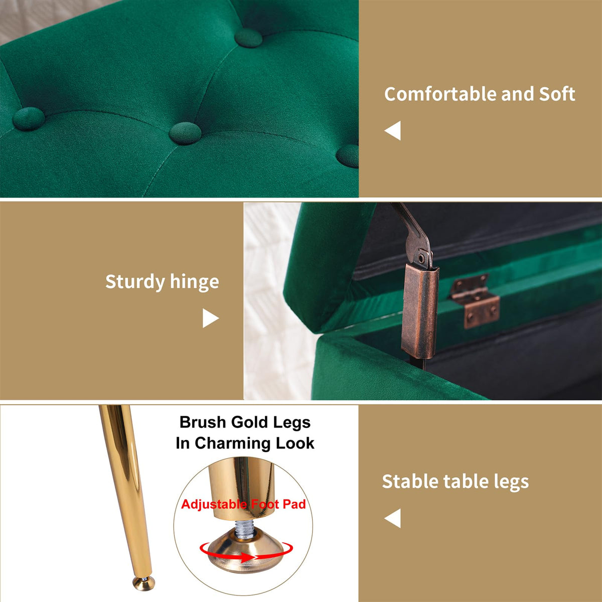 Velvet Storage Bench