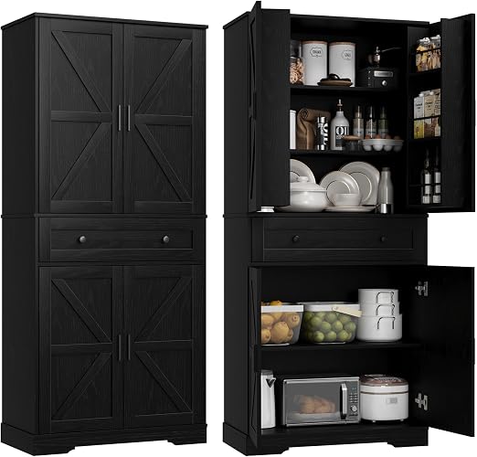 71-Inch Tall Pantry Storage Cabinet with Drawer & 6 Shelves