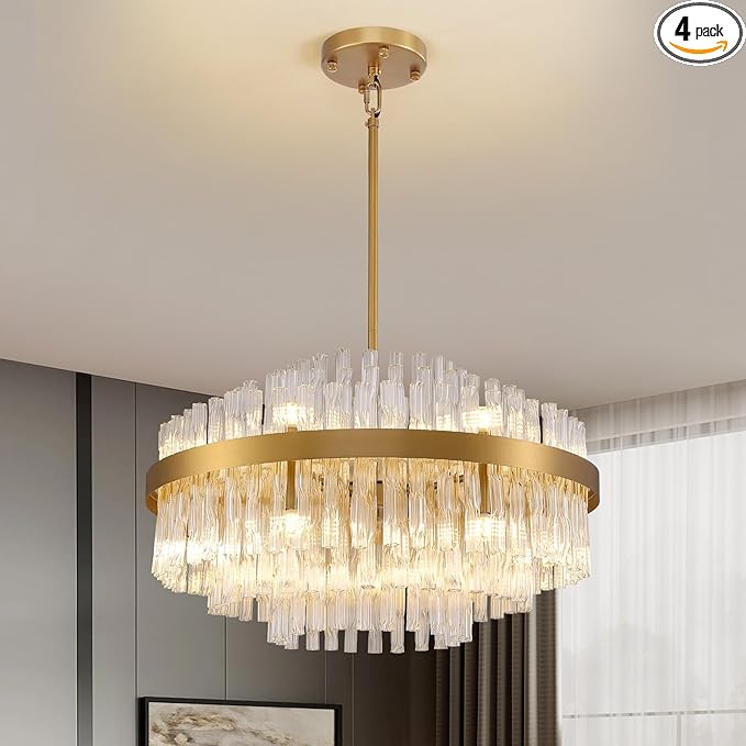 Gold Crystal Raindrop Chandelier