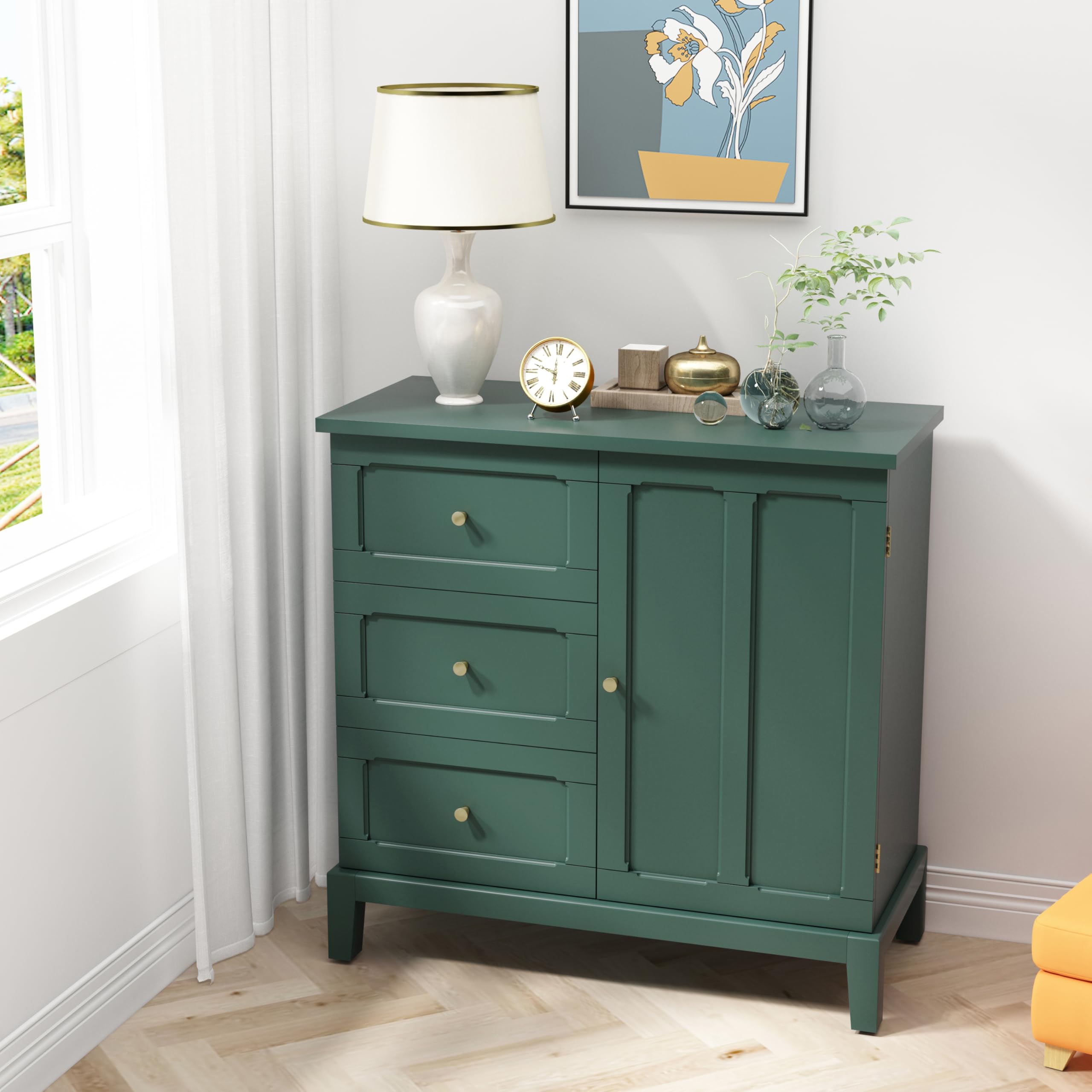 Accent Cabinet with 3 Drawers and Door