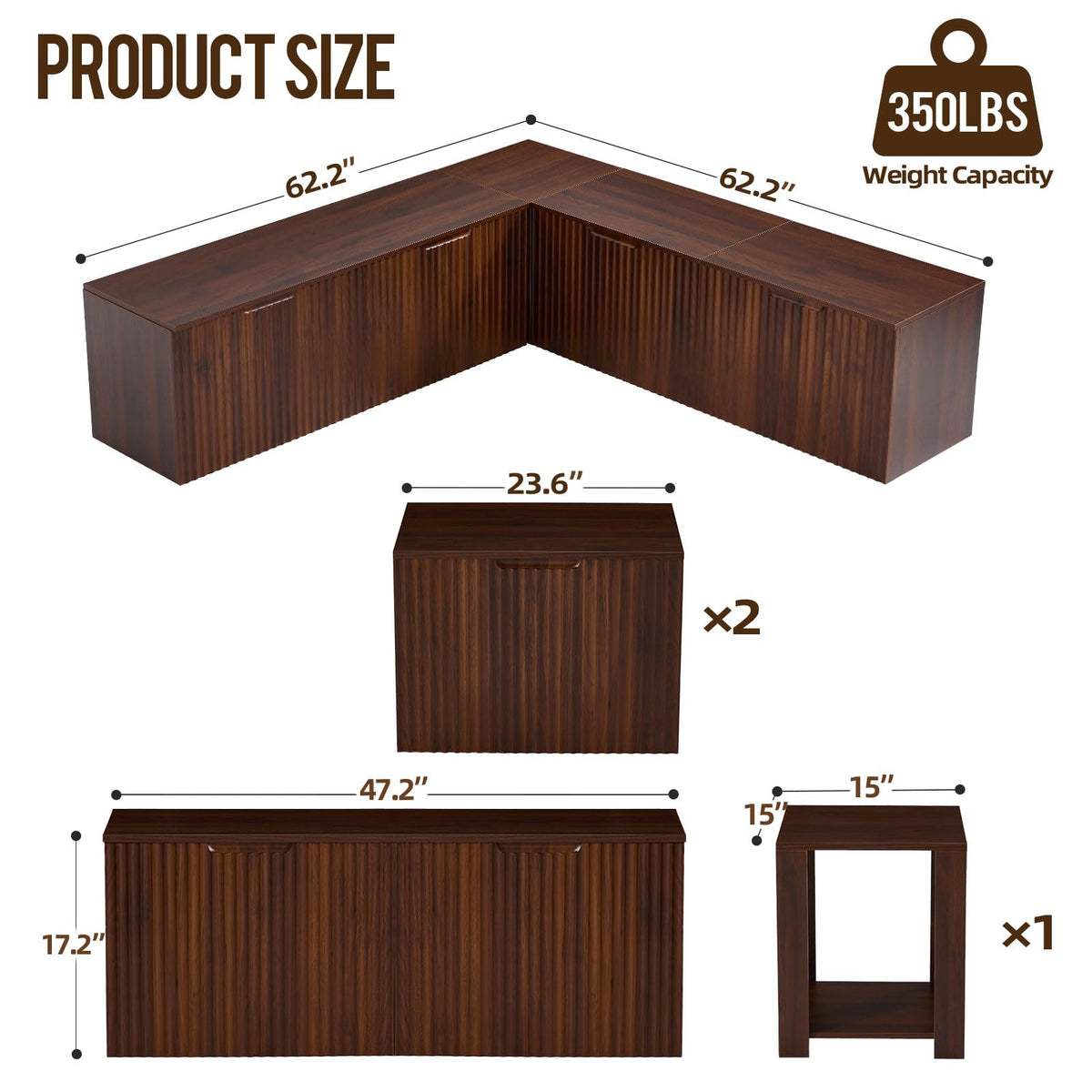 Modular Corner Storage Bench Set