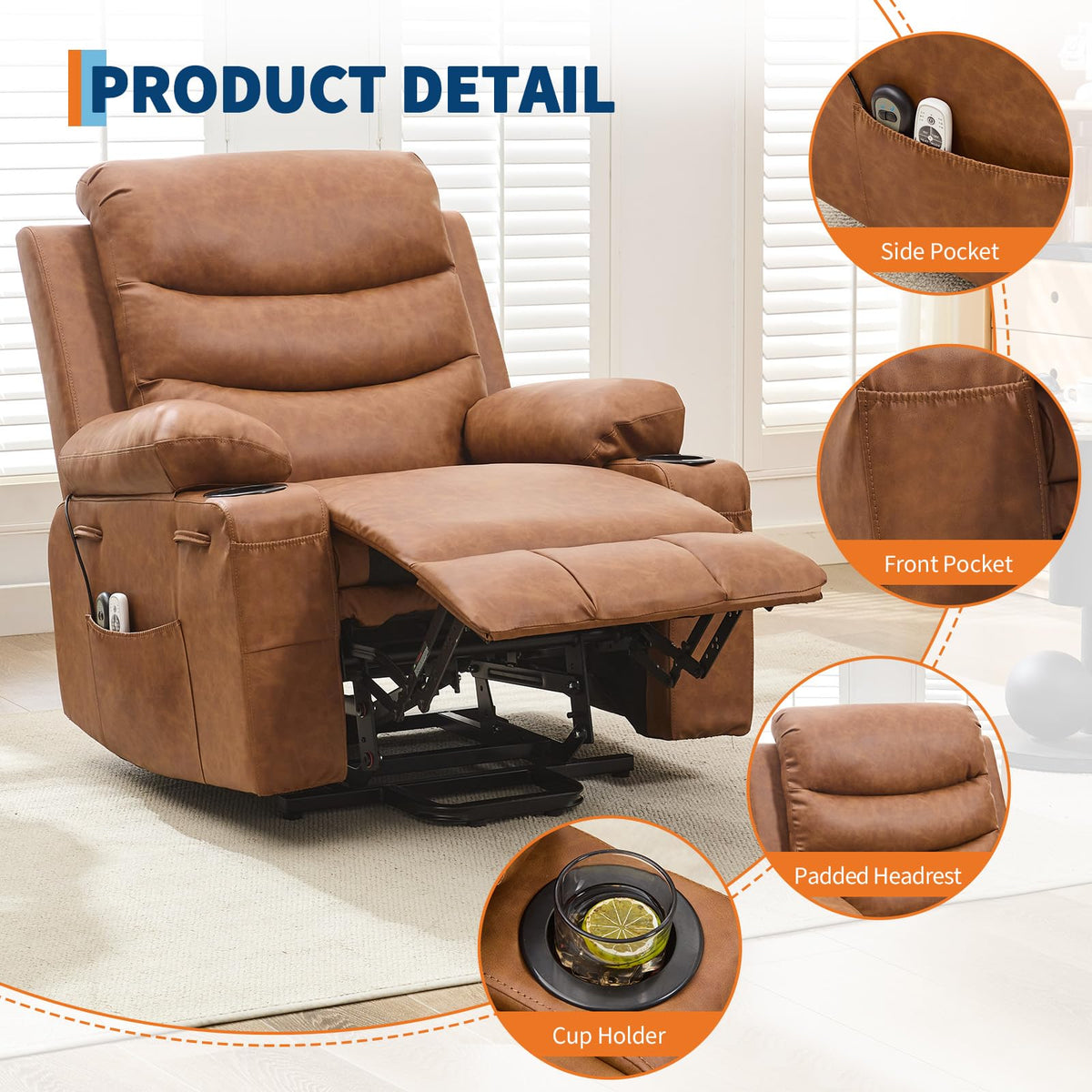 Garvee Oversized Power Lift Recliner Chair for Elderly with Wide Seat