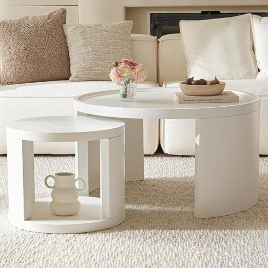 Round Nesting Coffee Table Set of 2
