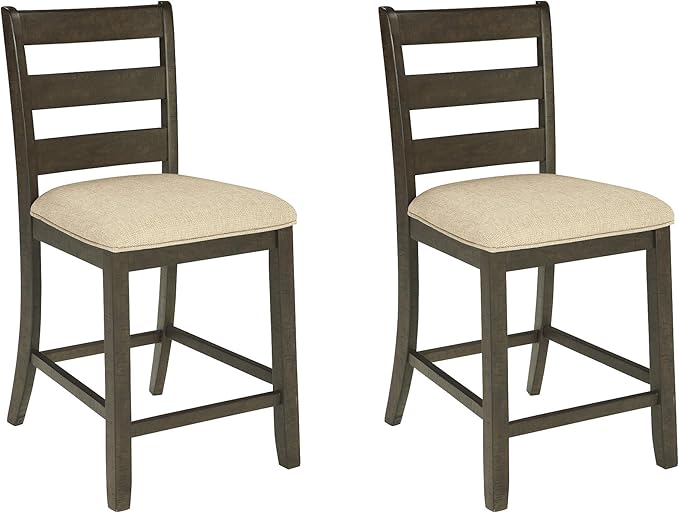 Farmhouse Ladder-Back Counter-Height Bar Stools, Set of 2