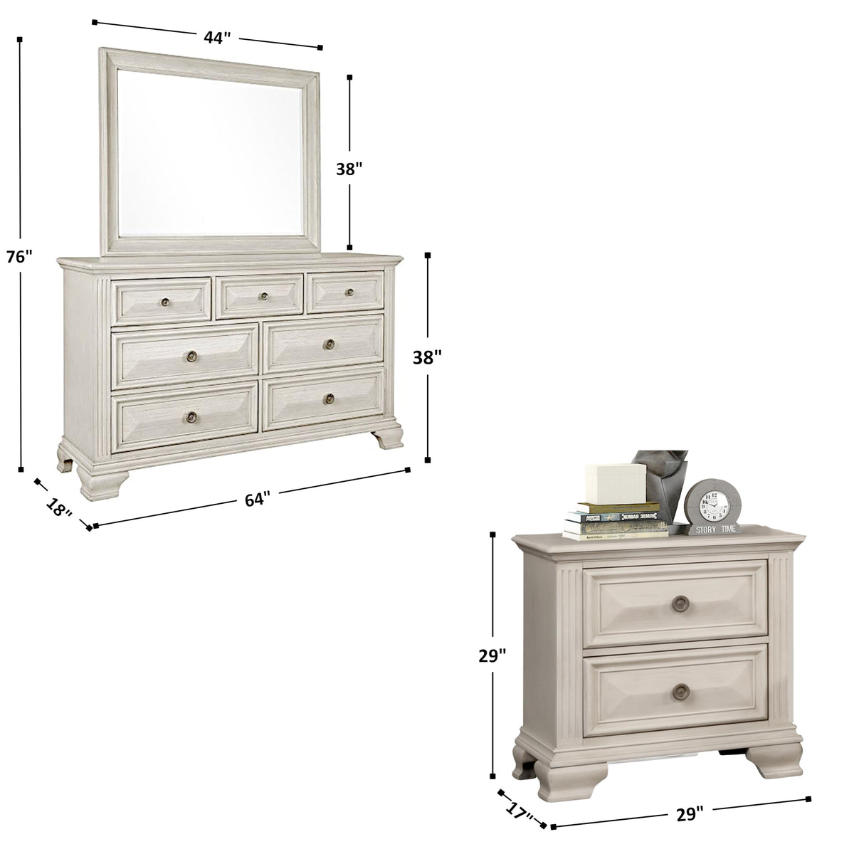 King Wood Bedroom Set, 5-Piece