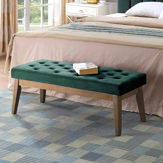 Tufted Upholstered Entryway Bench