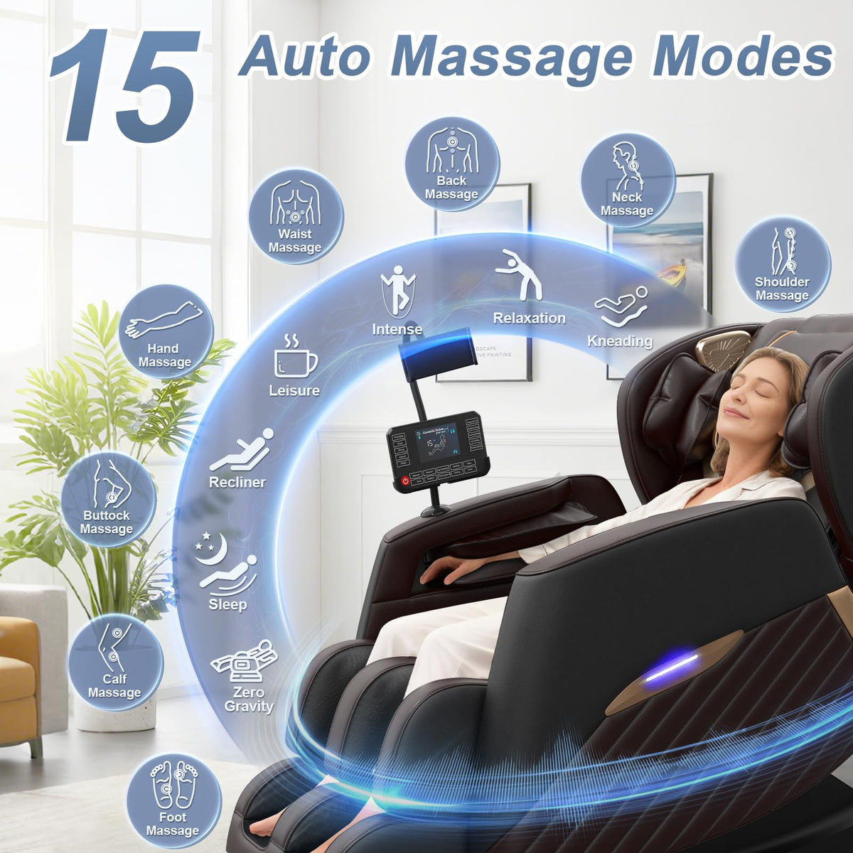 Srfzluxy Zero Gravity Massage Chair Full Body Recliner, 14 Fixed Rollers