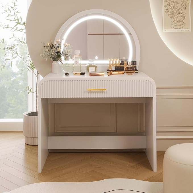 Makeup Vanity with LED Mirror