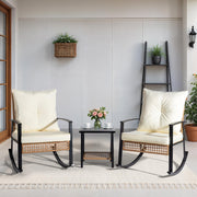 Outvita 3-Piece Outdoor Rocking Bistro Set, Patio Furniture Set