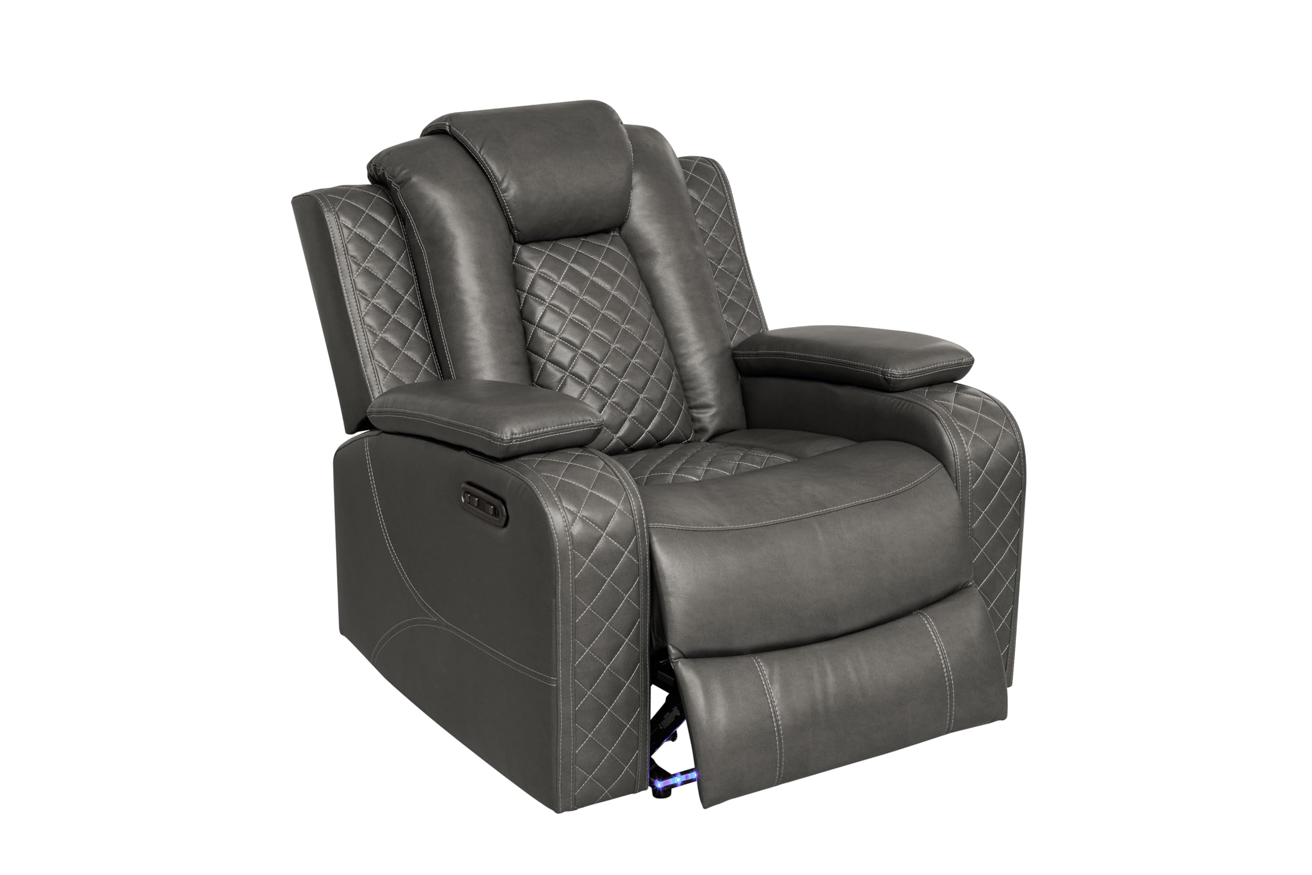 Power Recliner Sofa Set with LED & Bluetooth – 3-Piece