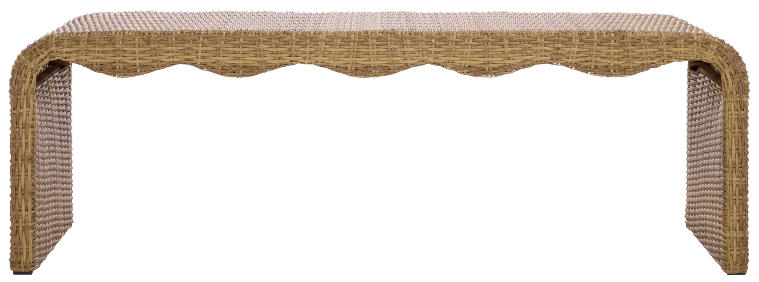Handwoven Wicker Patio Bench – Fully Assembled